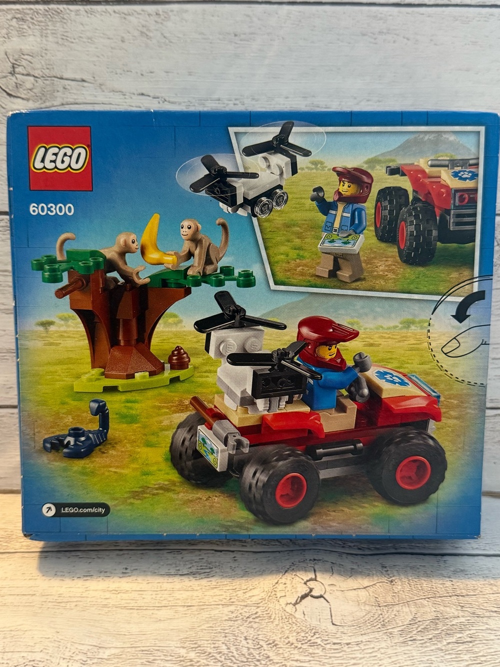 LEGO City Wildlife Rescue ATV 74 PCs Monkey Drone Buggy Fig And 60300
